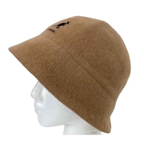 Kangol Angora Bucket Hat Camel Brown Textured Wool Blend Minimalist Streetwear - Picture 6 of 7